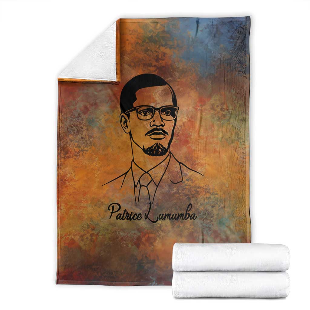 Patrice Lumumba Blanket with Line Art Portrait and Truth Cannot Be Killed Inspirational Quote - Wonder Print Shop