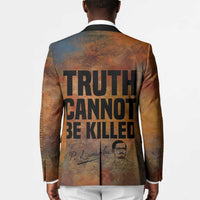 Patrice Lumumba Blazer with Line Art Portrait and Truth Cannot Be Killed Inspirational Quote - Wonder Print Shop