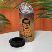 Patrice Lumumba 4 in 1 Can Cooler Tumbler with Line Art Portrait and Truth Cannot Be Killed Inspirational Quote - Wonder Print Shop