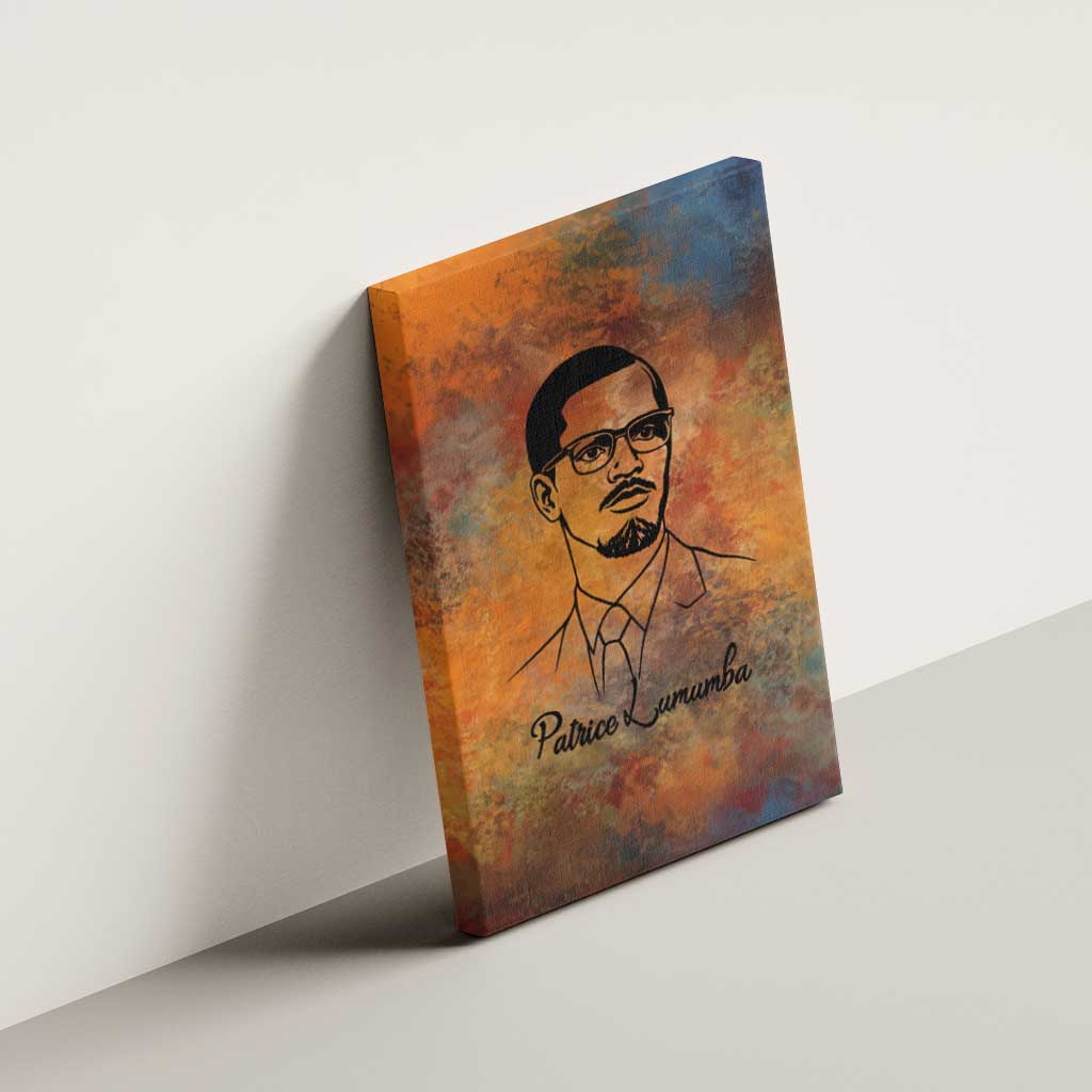 Patrice Lumumba Canvas Wall Art with Line Art Portrait and Truth Cannot Be Killed Inspirational Quote - Wonder Print Shop