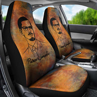 Patrice Lumumba Car Seat Cover with Line Art Portrait and Truth Cannot Be Killed Inspirational Quote - Wonder Print Shop