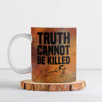 Patrice Lumumba Ceramic Mug with Line Art Portrait and Truth Cannot Be Killed Inspirational Quote - Wonder Print Shop