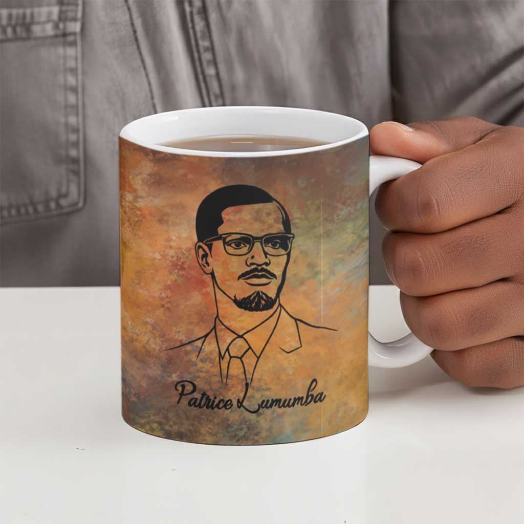 Patrice Lumumba Ceramic Mug with Line Art Portrait and Truth Cannot Be Killed Inspirational Quote - Wonder Print Shop