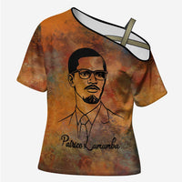 Patrice Lumumba Cross Shoulder Shirt with Line Art Portrait and Truth Cannot Be Killed Inspirational Quote - Wonder Print Shop