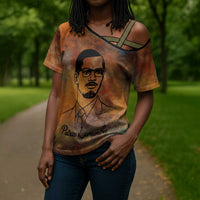 Patrice Lumumba Cross Shoulder Shirt with Line Art Portrait and Truth Cannot Be Killed Inspirational Quote - Wonder Print Shop
