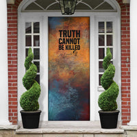 Patrice Lumumba Door Cover with Line Art Portrait and Truth Cannot Be Killed Inspirational Quote - Wonder Print Shop
