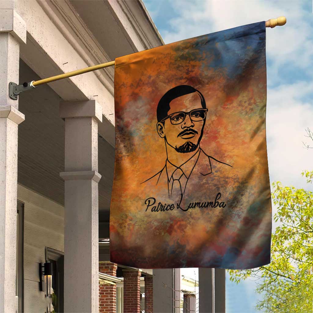 Patrice Lumumba Garden Flag with Line Art Portrait and Truth Cannot Be Killed Inspirational Quote - Wonder Print Shop