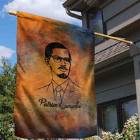 Patrice Lumumba Garden Flag with Line Art Portrait and Truth Cannot Be Killed Inspirational Quote - Wonder Print Shop