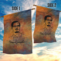 Patrice Lumumba Garden Flag with Line Art Portrait and Truth Cannot Be Killed Inspirational Quote - Wonder Print Shop