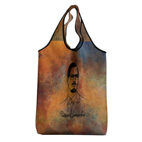 Patrice Lumumba Grocery Bag with Line Art Portrait and Truth Cannot Be Killed Inspirational Quote - Wonder Print Shop