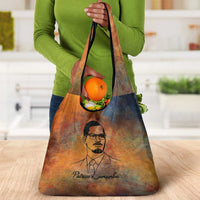 Patrice Lumumba Grocery Bag with Line Art Portrait and Truth Cannot Be Killed Inspirational Quote - Wonder Print Shop