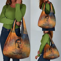Patrice Lumumba Grocery Bag with Line Art Portrait and Truth Cannot Be Killed Inspirational Quote - Wonder Print Shop