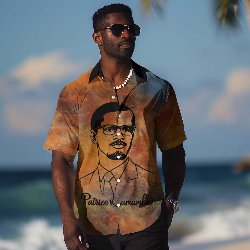 Patrice Lumumba Hawaiian Shirt with Line Art Portrait and Truth Cannot Be Killed Inspirational Quote - Wonder Print Shop