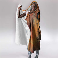 Patrice Lumumba Hooded Blanket with Line Art Portrait and Truth Cannot Be Killed Inspirational Quote - Wonder Print Shop