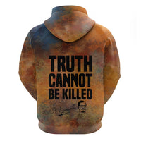 Patrice Lumumba Hoodie with Line Art Portrait and Truth Cannot Be Killed Inspirational Quote - Wonder Print Shop