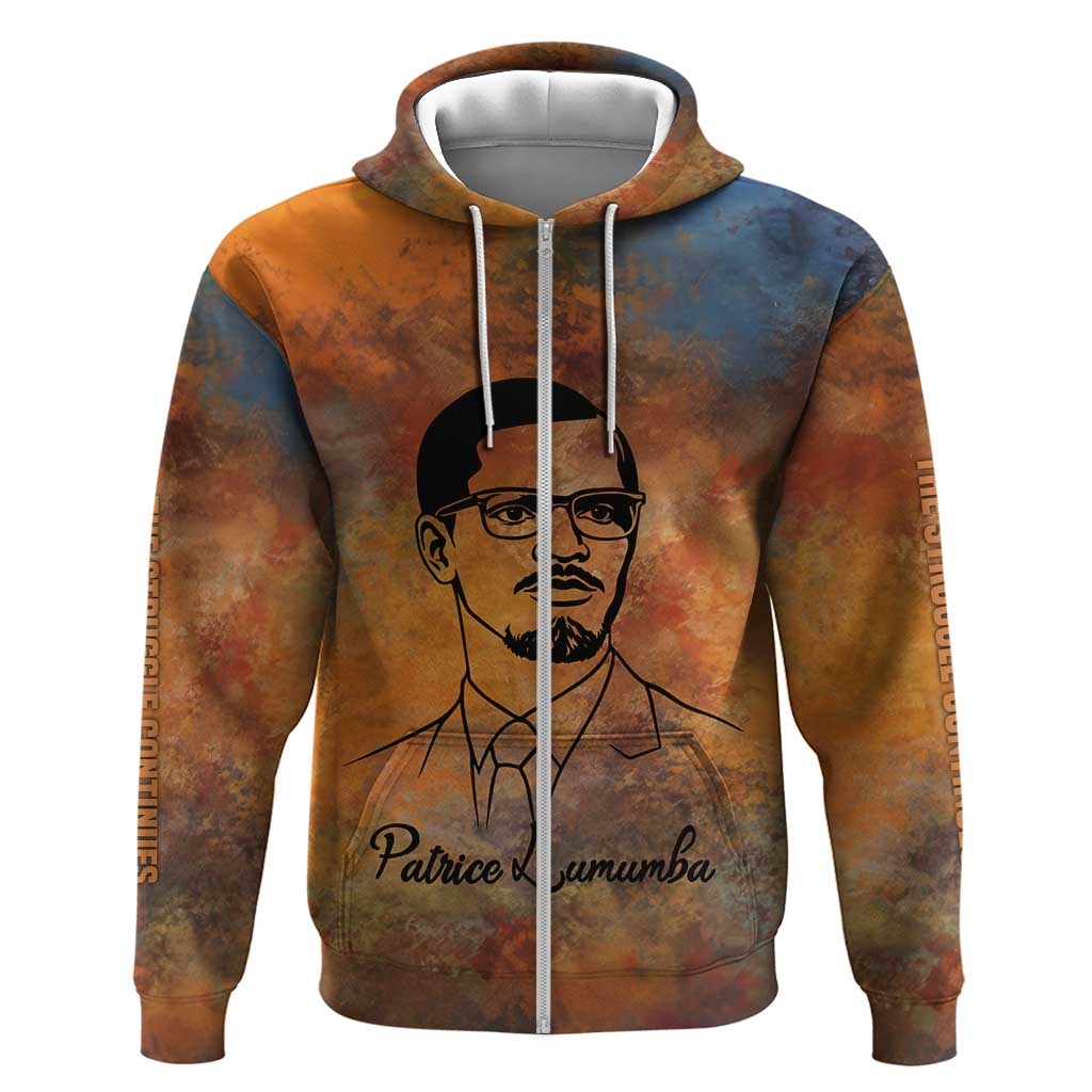 Patrice Lumumba Hoodie with Line Art Portrait and Truth Cannot Be Killed Inspirational Quote - Wonder Print Shop