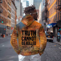 Patrice Lumumba Hoodie with Line Art Portrait and Truth Cannot Be Killed Inspirational Quote - Wonder Print Shop