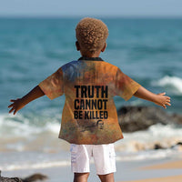 Patrice Lumumba Kid Hawaiian Shirt with Line Art Portrait and Truth Cannot Be Killed Inspirational Quote - Wonder Print Shop