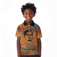 Patrice Lumumba Kid Polo Shirt with Line Art Portrait and Truth Cannot Be Killed Inspirational Quote - Wonder Print Shop
