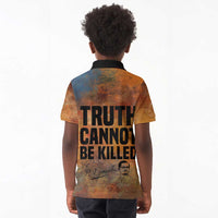 Patrice Lumumba Kid Polo Shirt with Line Art Portrait and Truth Cannot Be Killed Inspirational Quote - Wonder Print Shop