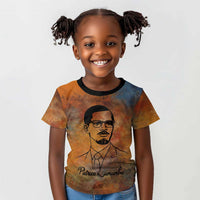 Patrice Lumumba Kid T shirt with Line Art Portrait and Truth Cannot Be Killed Inspirational Quote - Wonder Print Shop