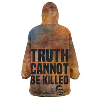 Patrice Lumumba Kid Wearable Blanket Hoodie with Line Art Portrait and Truth Cannot Be Killed Inspirational Quote - Wonder Print Shop