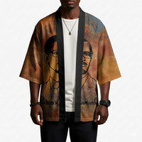 Patrice Lumumba Kimono with Line Art Portrait and Truth Cannot Be Killed Inspirational Quote - Wonder Print Shop