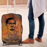 Patrice Lumumba Luggage Cover with Line Art Portrait and Truth Cannot Be Killed Inspirational Quote - Wonder Print Shop