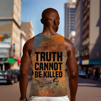 Patrice Lumumba Men Tank Top with Line Art Portrait and Truth Cannot Be Killed Inspirational Quote - Wonder Print Shop
