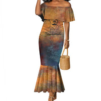 Patrice Lumumba Mermaid Dress with Line Art Portrait and Truth Cannot Be Killed Inspirational Quote - Wonder Print Shop