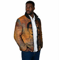Patrice Lumumba Padded Jacket with Line Art Portrait and Truth Cannot Be Killed Inspirational Quote - Wonder Print Shop