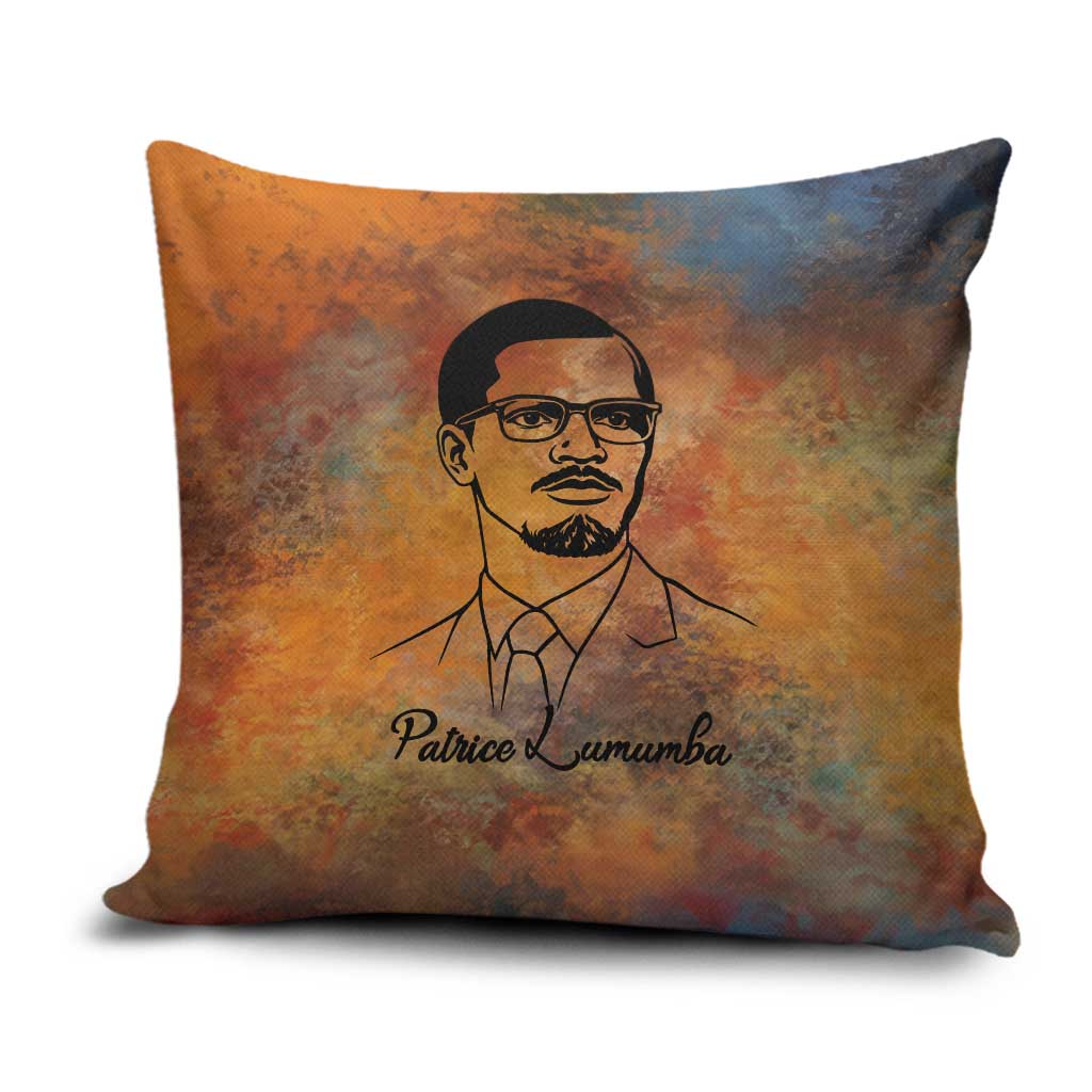 Patrice Lumumba Pillow Cover with Line Art Portrait and Truth Cannot Be Killed Inspirational Quote - Wonder Print Shop
