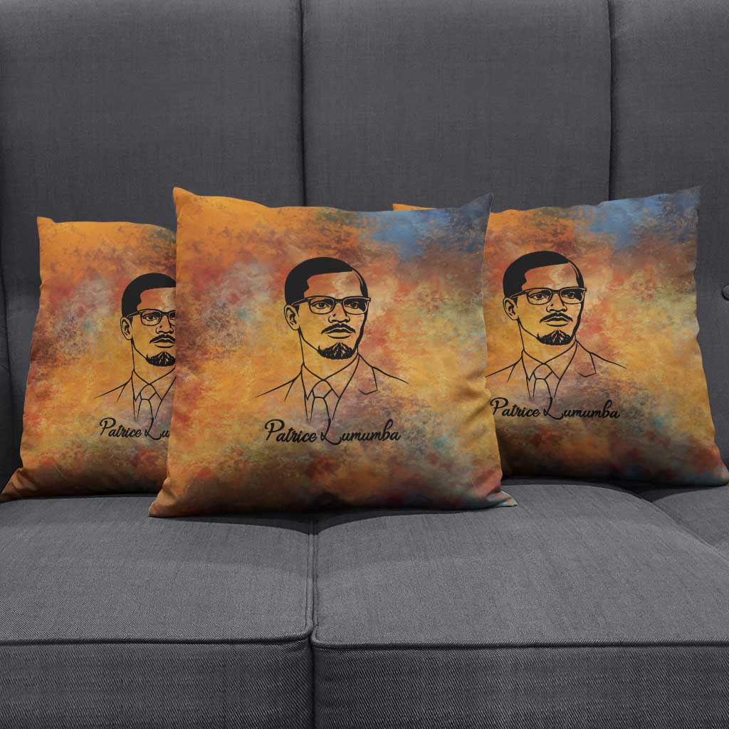 Patrice Lumumba Pillow Cover with Line Art Portrait and Truth Cannot Be Killed Inspirational Quote - Wonder Print Shop