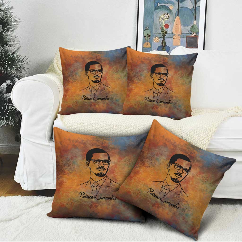 Patrice Lumumba Pillow Cover with Line Art Portrait and Truth Cannot Be Killed Inspirational Quote - Wonder Print Shop