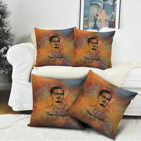 Patrice Lumumba Pillow Cover with Line Art Portrait and Truth Cannot Be Killed Inspirational Quote - Wonder Print Shop