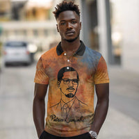 Patrice Lumumba Polo Shirt with Line Art Portrait and Truth Cannot Be Killed Inspirational Quote - Wonder Print Shop