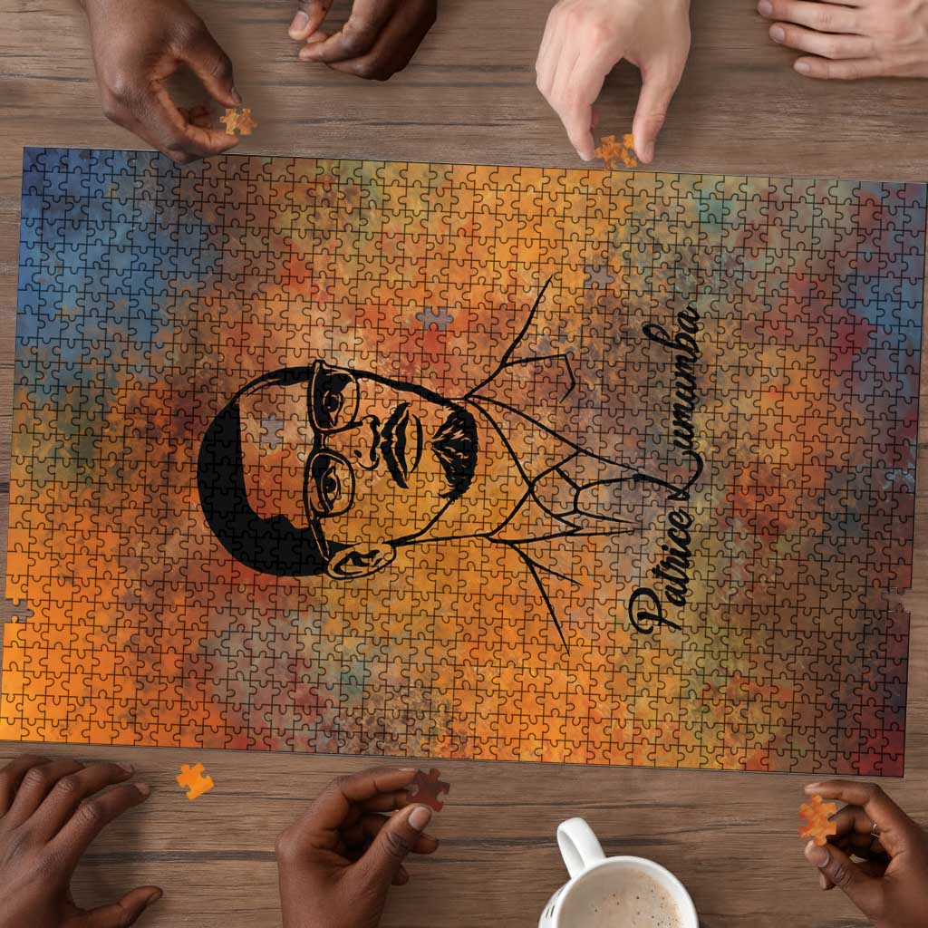 Patrice Lumumba Puzzle with Line Art Portrait and Truth Cannot Be Killed Inspirational Quote - Wonder Print Shop