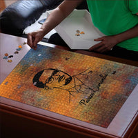 Patrice Lumumba Puzzle with Line Art Portrait and Truth Cannot Be Killed Inspirational Quote - Wonder Print Shop