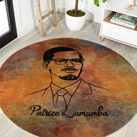 Patrice Lumumba Round Carpet with Line Art Portrait and Truth Cannot Be Killed Inspirational Quote - Wonder Print Shop