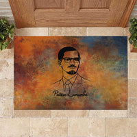 Patrice Lumumba Rubber Doormat with Line Art Portrait and Truth Cannot Be Killed Inspirational Quote - Wonder Print Shop
