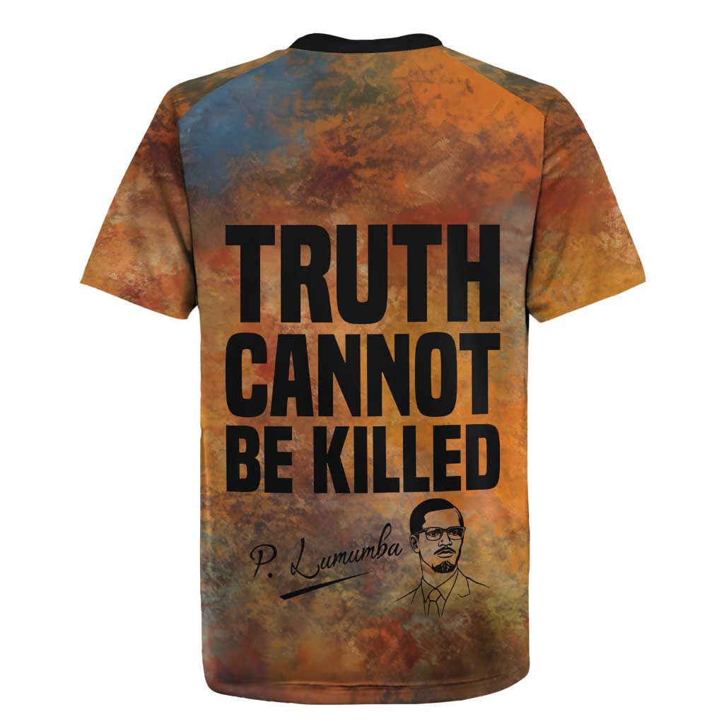 Patrice Lumumba Rugby Jersey with Line Art Portrait and Truth Cannot Be Killed Inspirational Quote - Wonder Print Shop