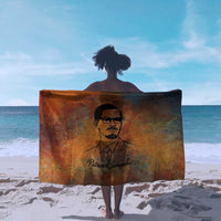 Patrice Lumumba Sarong with Line Art Portrait and Truth Cannot Be Killed Inspirational Quote - Wonder Print Shop
