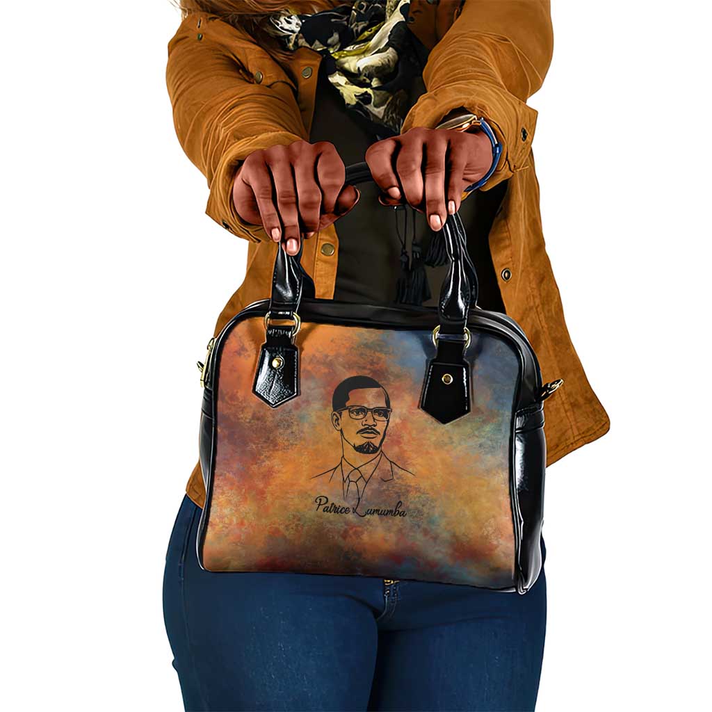 Patrice Lumumba Shoulder Handbag with Line Art Portrait and Truth Cannot Be Killed Inspirational Quote - Wonder Print Shop