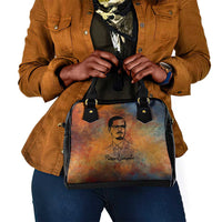 Patrice Lumumba Shoulder Handbag with Line Art Portrait and Truth Cannot Be Killed Inspirational Quote - Wonder Print Shop