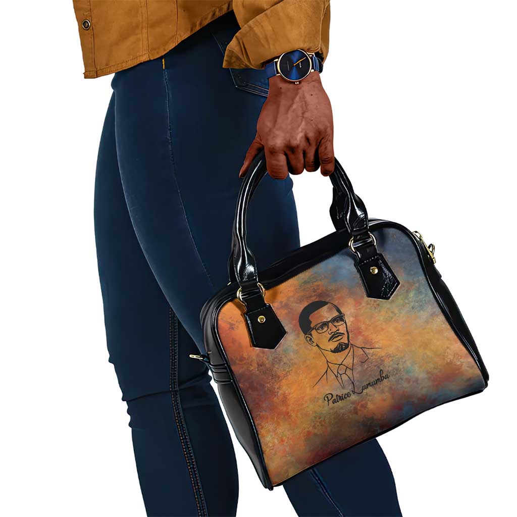Patrice Lumumba Shoulder Handbag with Line Art Portrait and Truth Cannot Be Killed Inspirational Quote - Wonder Print Shop