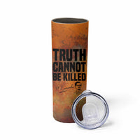 Patrice Lumumba Skinny Tumbler with Line Art Portrait and Truth Cannot Be Killed Inspirational Quote - Wonder Print Shop