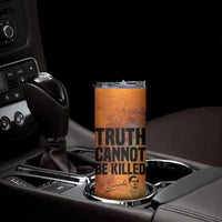 Patrice Lumumba Skinny Tumbler with Line Art Portrait and Truth Cannot Be Killed Inspirational Quote - Wonder Print Shop