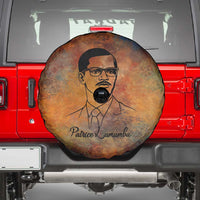 Patrice Lumumba Spare Tire Cover with Line Art Portrait and Truth Cannot Be Killed Inspirational Quote - Wonder Print Shop