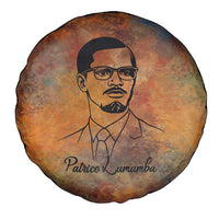Patrice Lumumba Spare Tire Cover with Line Art Portrait and Truth Cannot Be Killed Inspirational Quote - Wonder Print Shop