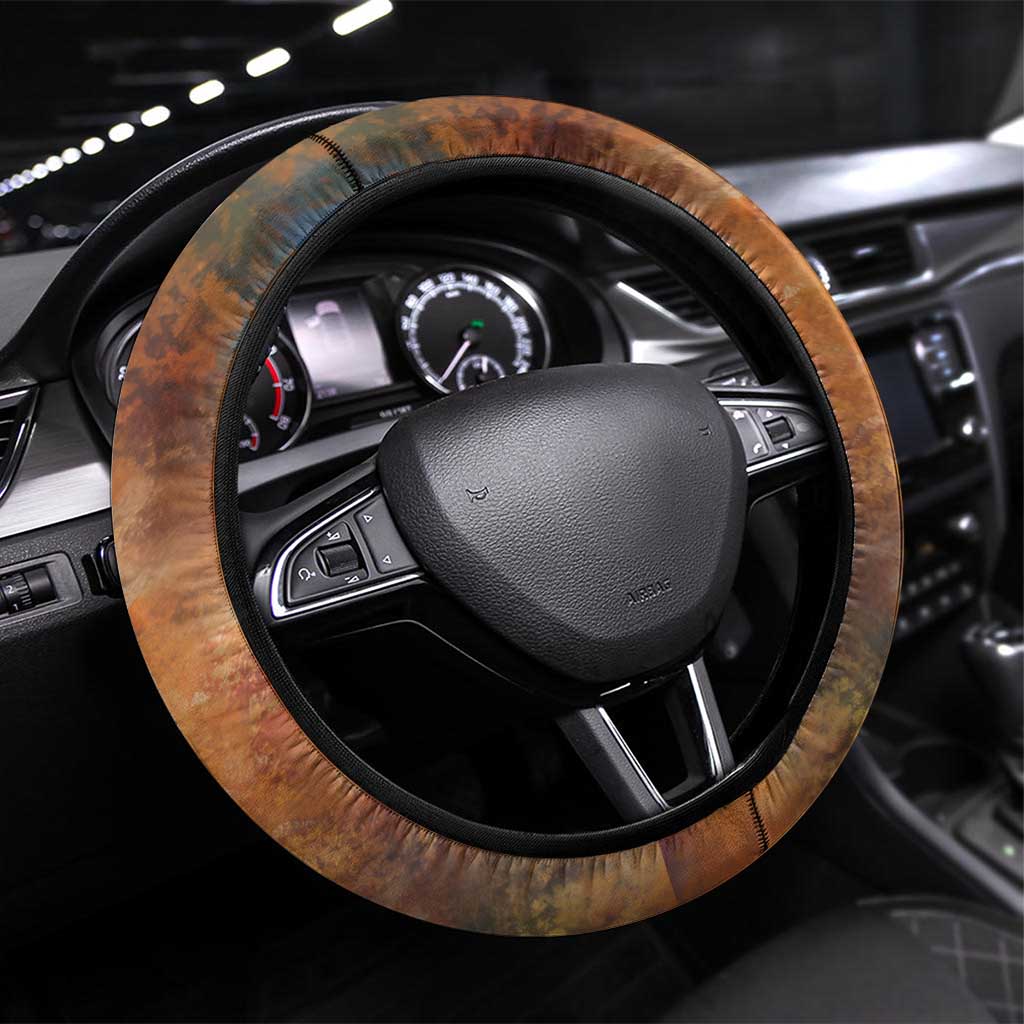 Patrice Lumumba Steering Wheel Cover with Line Art Portrait and Truth Cannot Be Killed Inspirational Quote - Wonder Print Shop